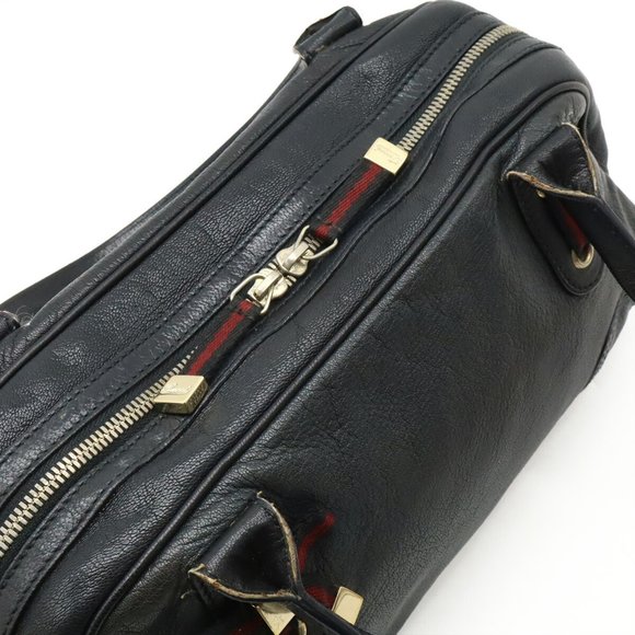 GUCCI Princess Ribbon Shoulder Bag in Black Leather (161720) - Picture 6 of 9